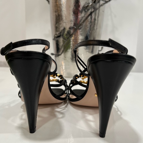 GUCCI Isa crystal-embellished leather slingback sandals EU:39 - Picture 5 of 12